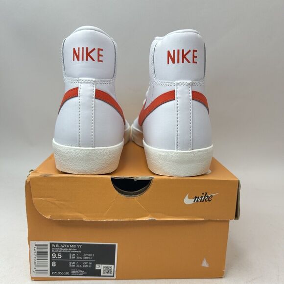 Nike Shoes Blazer Mid 77’ WMNS “Habanero Red White” 2024 - Picture 4 of 5